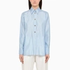 Ferragamo Technical Silk Shirt In Blue