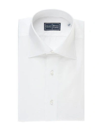 Fray Regular Fit Shirt In Popeline In White