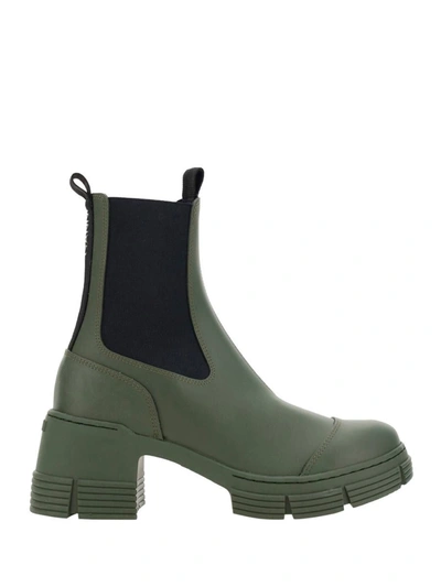 Ganni City Ankle Boots In Military