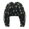 Ganni Bead-embellished Cropped Blouse In 099