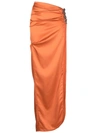 Gcds Logo Long Skirt In Orange