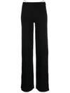 Gcds Crystal Embellished Wide Leg Trousers In Black