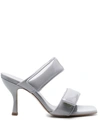 Gia Borghini Perni 03 80mm Double-strap Sandals In Grey