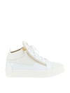 Giuseppe Zanotti Men's Birel Vague Zip-up Leather High-top Sneakers In Bianco