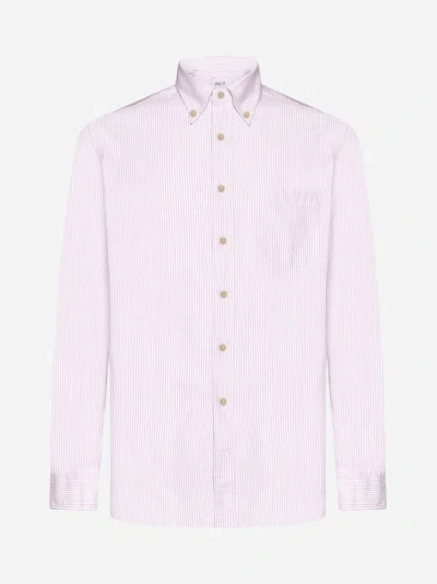 D4.0 Oxford Striped Cotton Shirt In Pink