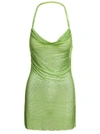 Giuseppe Di Morabito Green Halterneck Backless Cowl Effect Minidress In Polyamide Woman In Green