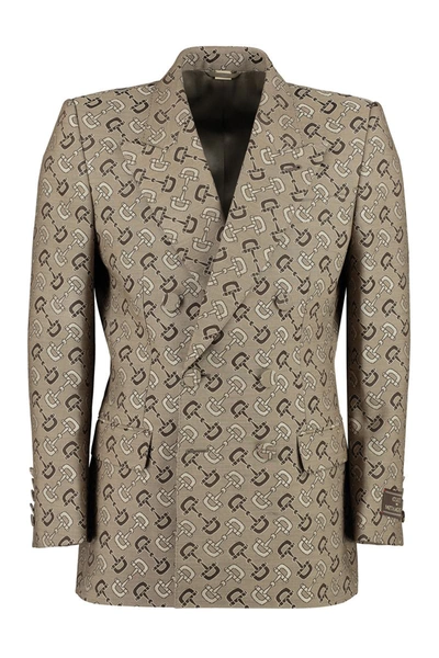 Gucci Men's Double-breasted Jacket In Beige