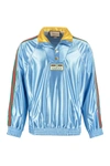 Gucci Interlocking G Web Stripe Sweatshirt In Blue