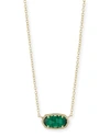 Kendra Scott Elisa Birthstone Crystal Necklace In May/emerald Cats Eye/gold