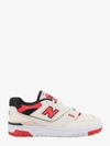 New Balance '550' White And Red Low Top Sneakers With Logo And Contrasting Details In White