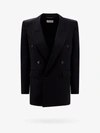 Saint Laurent Silk Collar Blazer In Black