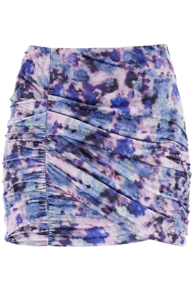 Isabel Marant 'guilayo' Floral Velvet Mini Skirt In Purple