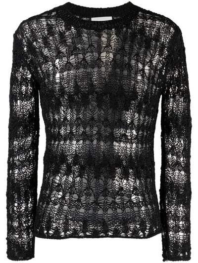 Isabel Marant Open-knit Crochet Jumper In Black