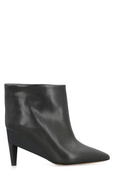 Isabel Marant Dylvee High Heels Ankle Boots In Black Leather