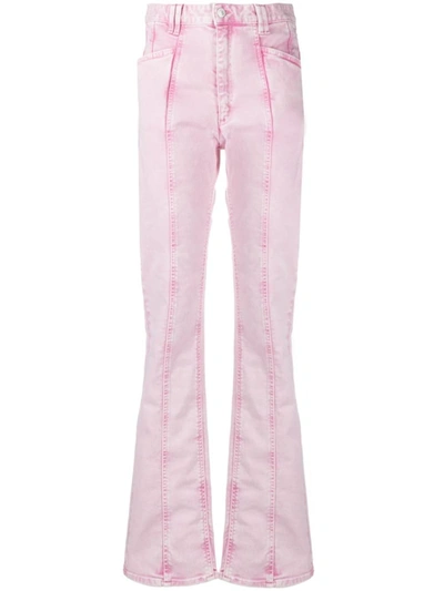 Isabel Marant Straight-leg Washed Denim Trousers In Pink & Purple