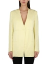 Jil Sander Yellow Split Back Blazer With Belt In Yellow