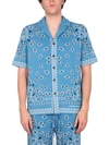 Alanui Bandana-print Cotton Shirt In Light Blue