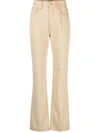 Jacquemus Le De Nimes High-rise Bootcut Jeans In Beige