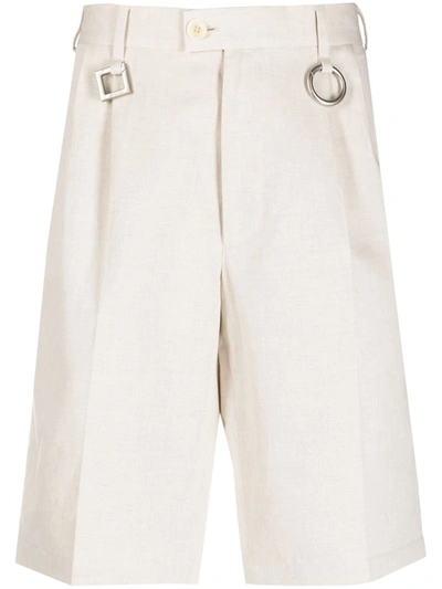 Jacquemus Le Rond Carre Cotton Shorts In White
