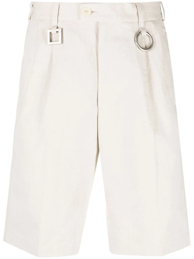 Jacquemus Le Rond Carre Cotton Shorts In Light Beige
