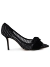 Jimmy Choo Love 100 Embellished Mesh Pumps In Black