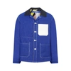 Junya Watanabe X Off White Linen-blend Shirt Jacket In Blue