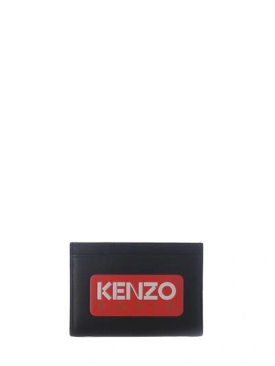 Kenzo Card Holder  " Paris" In Nero