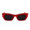 Kenzo Boke Flower Geometric Sunglasses, 51mm In Red/gray Solid