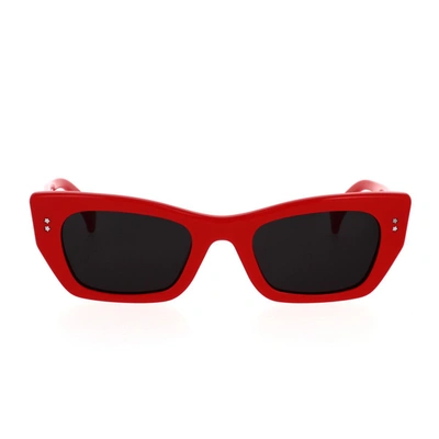 Kenzo Boke Flower Geometric Sunglasses, 51mm In Red/gray Solid