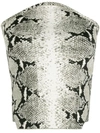 Khaite Dillon Snakeskin-jacquard Curved Bandeau Top In Roccia