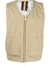 K-way R&d K-way Barnel 2.1 Amiable Silver Vest In Beige