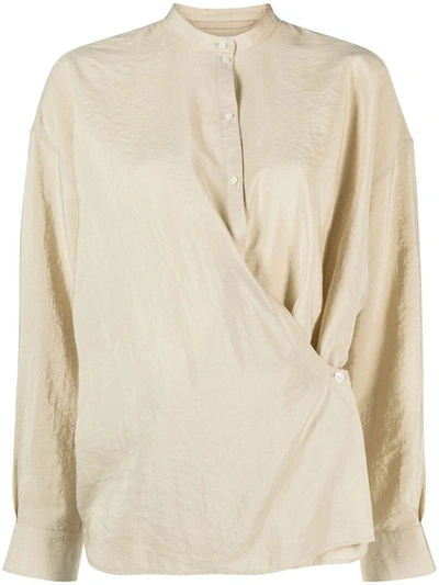 Lemaire Beige Officer Collar Twisted Shirt