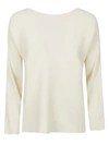 Liviana Conti Ribbed Viscose Sweater In Beige