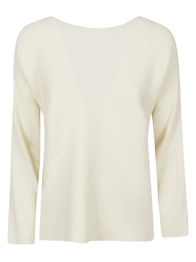 Liviana Conti Ribbed Viscose Jumper In Beige