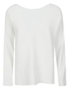 Liviana Conti Ribbed Viscose Sweater In White