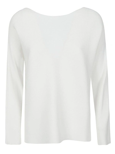 Liviana Conti Ribbed Viscose Jumper In White