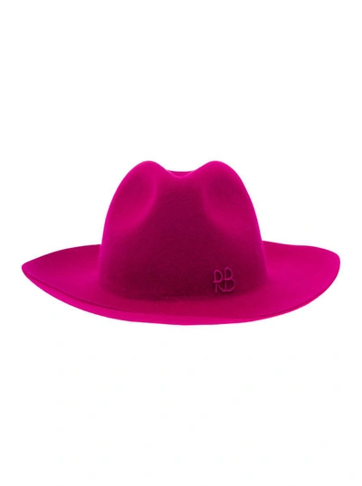 Ruslan Baginskiy Pink Fedora Hat In Felt With Wide Brim Woman