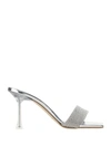 Magda Butrym Embellished Leather-trimmed Pvc Mules In Silver Strap