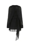 Maison Margiela Black Silk Mini Dress In Black