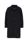 Maison Margiela Collared Buttoned Knee-length Coat In Blue