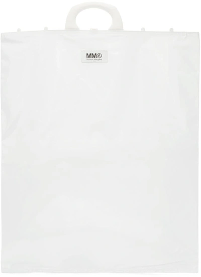 Maison Margiela Mm6 Logo Tote Bag In White