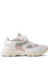 AXEL ARIGATO WHITE AND PINK 'MARATHON RUNNER' SNEAKERS WITH MESH DETAILING IN CALF LEATHER