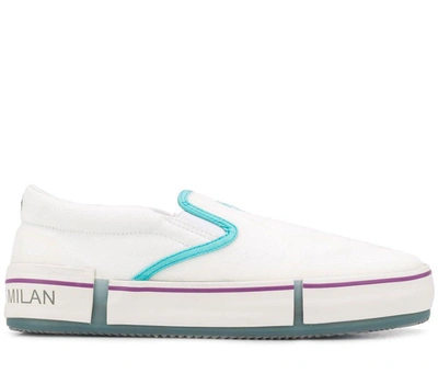 Marcelo Burlon County Of Milan Cross Vulcanized Slip On Trainers In White