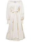 PATOU WHITE TIERED MAXI-DRESS IN POLYESTER WOMAN