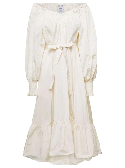 PATOU WHITE TIERED MAXI-DRESS IN POLYESTER WOMAN