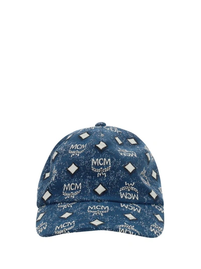 Mcm 经典logo棒球帽 In Blue