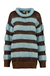 Moncler Striped Mohair Oversized Sweater In Multicolor