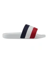 Moncler Logo Leather Slide Sandals In <p> Ciabatta Shoes