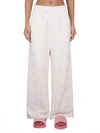 Marc Jacobs Monogram Wide Leg Pants With Elastic Waistband In White