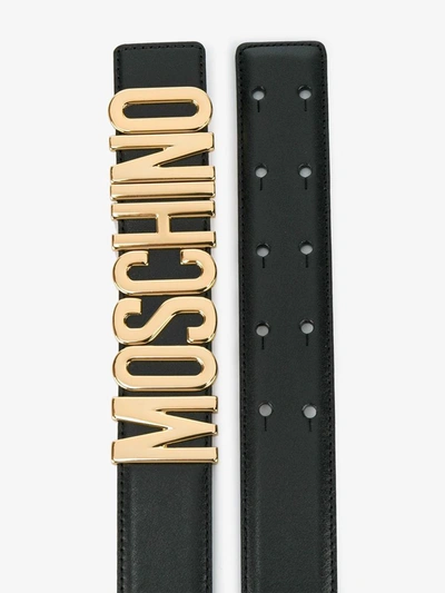 Moschino Logo Belt In Black